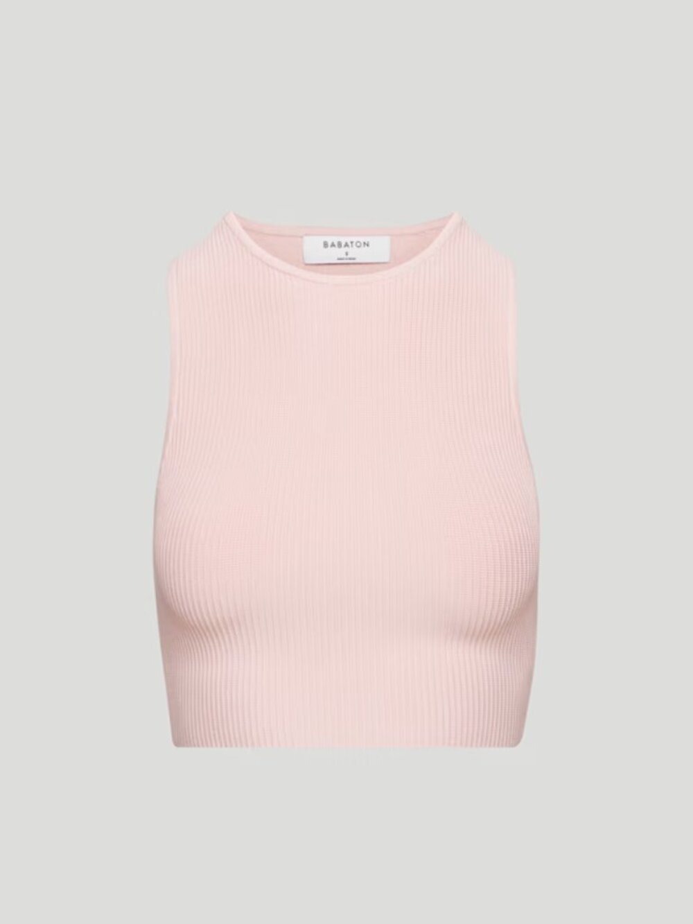 Aritzia Babaton Pink Ribbed Sleeveless Crop Top Size L